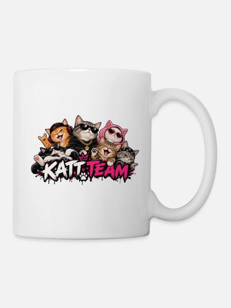 Katzenteam: Rock Cats - Tasse - Weiß