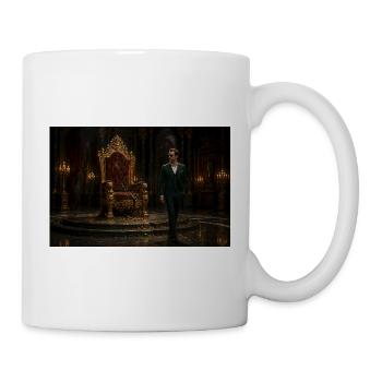 Grüner Anzug auf barockem Thron - Tasse - Weiß - Rechts