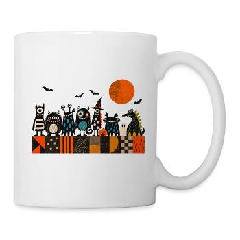 Halloween Monsterparade | Lustige Gruselmonster - Tasse - Weiß - Rechts
