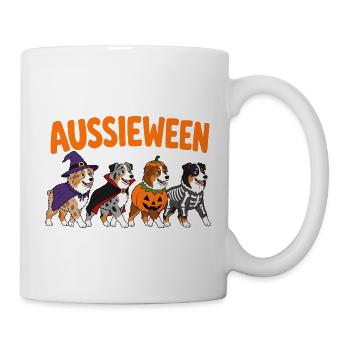 Aussieween Australian Shepherd Halloween Kostüm - Tasse - Weiß - Rechts