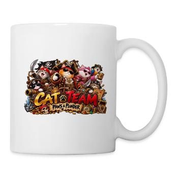 Katzenpiraten Pfoten & Plünderung - Tasse - Weiß - Rechts