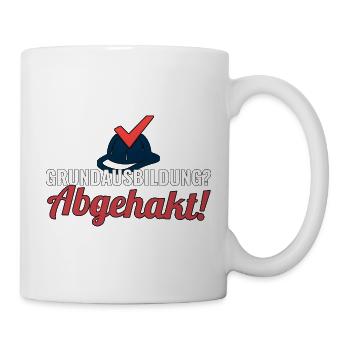 Feuerwehr-Grundausbildung bestanden als Geschenk - Tasse - Weiß - Rechts