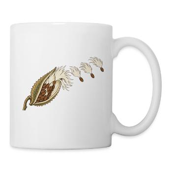 Seidenpflanzenkapsel und treibende Samen - Tasse - Weiß - Rechts