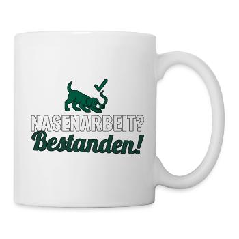 Nasenarbeit Prüfung Geschenk für aktive Hundehalte - Tasse - Weiß - Rechts