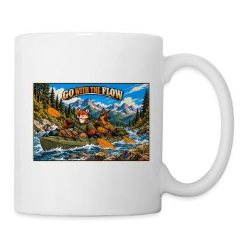 Abenteuer-Kajakfahren – Fuchs und Deutsche Schäferhund - Tasse - Weiß - Rechts