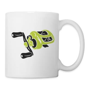 Baitcaster Angelrolle Icon - Tasse - Weiß - Rechts