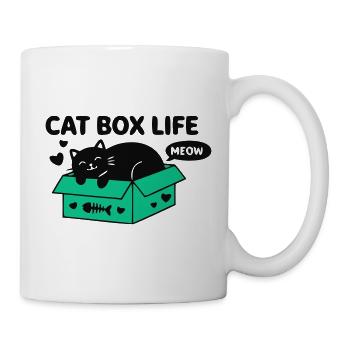 Cat Box Life Katzen Logo - Tasse - Weiß - Rechts
