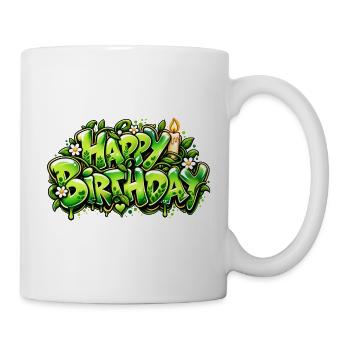 Alles Gute zum Geburtstag Graffiti-Kerze: Naturgeschenk! - Tasse - Weiß - Rechts