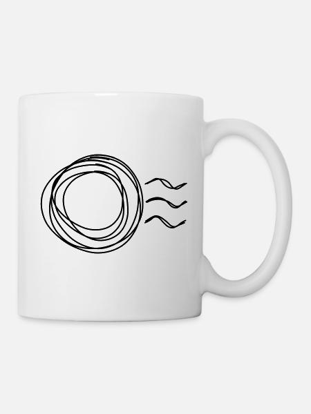 Poststempel handgezeichnet - Tasse - Weiß