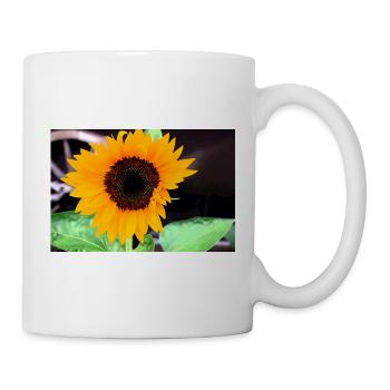 Große Sonnenblume im Garten - Tasse - Weiß - Rechts