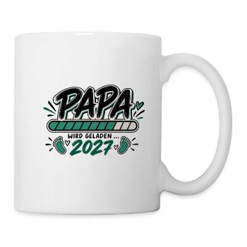 Papa wird geladen 2027 - Geschenk werdender Vater - Tasse - Weiß - Rechts