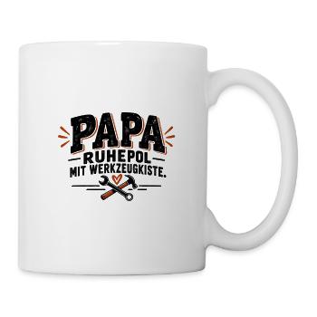 Papa. Ruhepol mit Werkzeugkiste. Geschenk Vatertag - Tasse - Weiß - Rechts