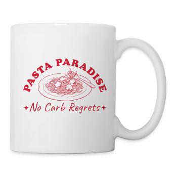 Pasta Paradise Retro Spaghtetti mit Hackbällchen - Tasse - Weiß - Rechts