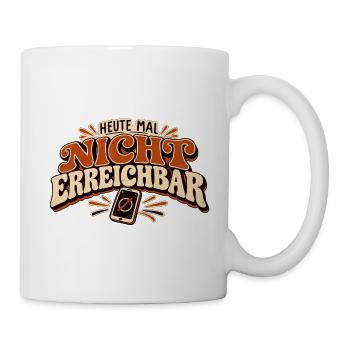 Heute mal nicht erreichbar – Offline Retro Spruch - Tasse - Weiß - Rechts