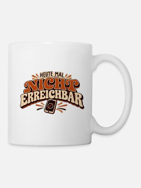 Heute mal nicht erreichbar – Offline Retro Spruch - Tasse - Weiß
