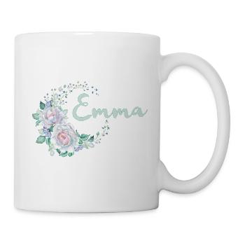 Emma Blütenkranz Schrift - Tasse - Weiß - Rechts