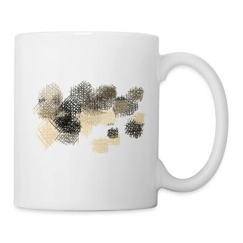 Abstraktes Muster / Vintage Gewebe Stil - Tasse - Weiß - Rechts