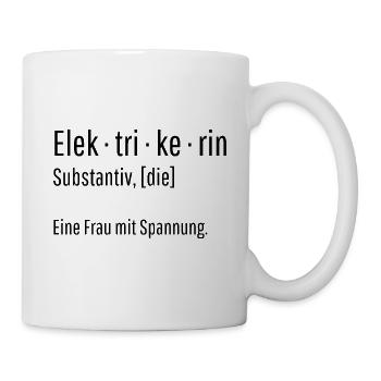 Elektrikerin Substantiv Definition Geschenk - Tasse - Weiß - Rechts
