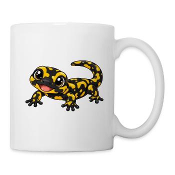 Salamander Kawaii Style – Süßes Amphibienmotiv - Tasse - Weiß - Rechts