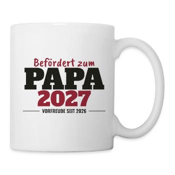 Befördert zum Papa 2027 - Tasse - Weiß - Rechts