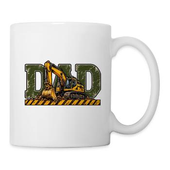 Dad Bagger – Geschenk für Baggerfahrer - Tasse - Weiß - Rechts