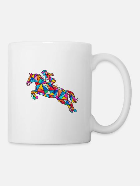 Reiten Pferd Reiterin - Tasse - Weiß