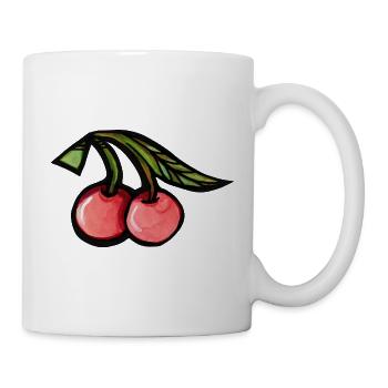Vibrant Cherries Aquarell Duo - Tasse - Weiß - Rechts
