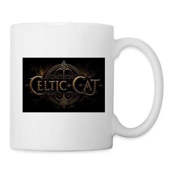 Celtic Cat – Goldener keltischer Schriftzug - Tasse - Weiß - Rechts