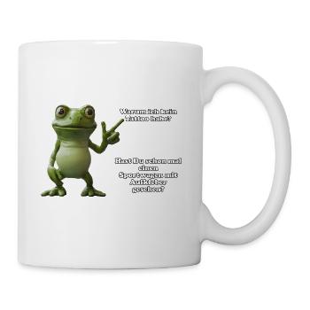 Grüner Frosch zum Thema Tattoo - Tasse - Weiß - Rechts