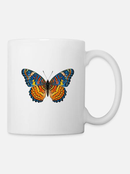 Vivid Spectrum Schmetterlingsflügelkunst - Tasse - Weiß
