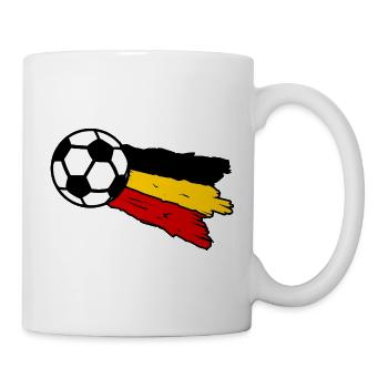 Fußballflagge Belgien - Tasse - Weiß - Rechts