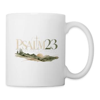 „The Lord Is My Shepherd“ – Psalm 23 Bibelvers - Tasse - Weiß - Rechts