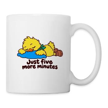 Sleepy Duck – Nur noch fünf Minuten - Tasse - Weiß - Rechts