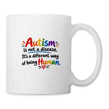 Autismus Akzeptanz Regenbogen Design - Tasse - Weiß - Rechts