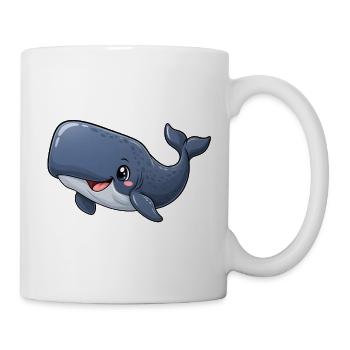 Pottwal Kawaii Style – Süßer Meeresriese - Tasse - Weiß - Rechts