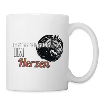 Reitbeteiligung im Herzen Geschenk für Pferdefreun - Tasse - Weiß - Rechts