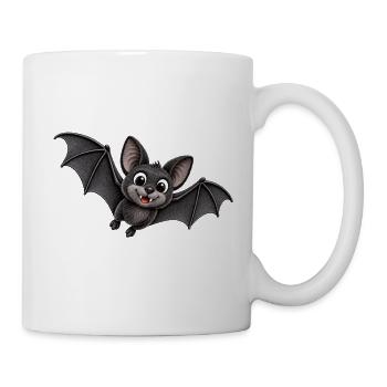 Niedliche Fledermaus Cartoon - Tasse - Weiß - Rechts
