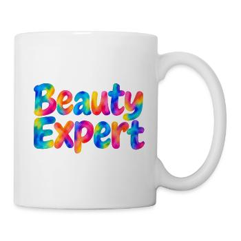 Beauty Expert – Bunter Spruch für Beautyfans - Tasse - Weiß - Rechts