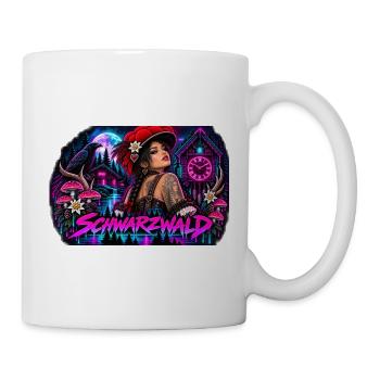 Schwarzwald Gothic Frau Mit Kuckucksuhr Und Raben - Tasse - Weiß - Rechts
