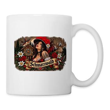  Schwarzwald Kuckucksuhr Tracht Hirsch Und - Tasse - Weiß - Rechts