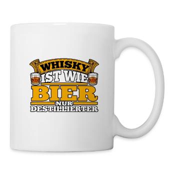 Whisky wie Bier Destilliert - Tasse - Weiß - Rechts
