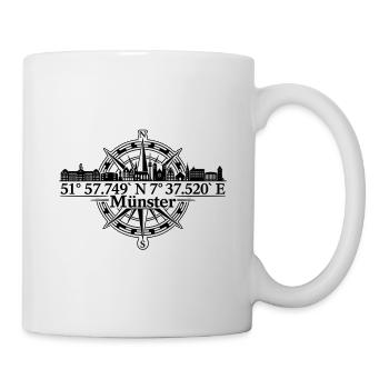 Münster Kompass Stadtansicht - Tasse - Weiß - Rechts