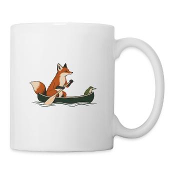 Fuchs und Frosch im Kanu – Outdoor-Abenteuer - Tasse - Weiß - Rechts