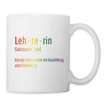 Lehrerin Substantiv Influencerin Schule Geschenk - Tasse - Weiß - Rechts