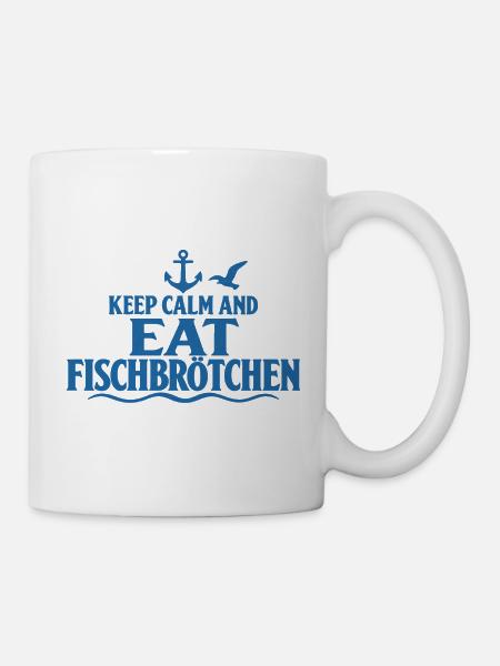 Fischbrötchen – Keep Calm an der Küste - Tasse - Weiß