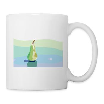 Stift auf pastellfarbener Oberfläche - Tasse - Weiß - Rechts