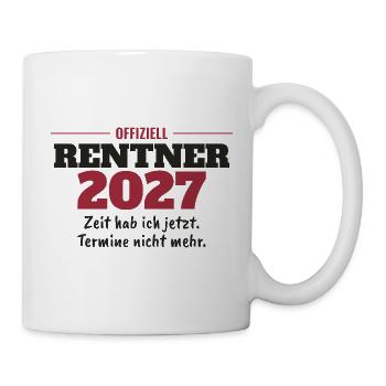 Offiziell Rentner 2027 – Geschenk zum Ruhestand - Tasse - Weiß - Rechts