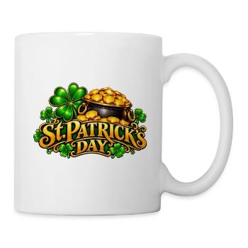 St Patrick's Tag Goldtopf Kleeblatt - Tasse - Weiß - Rechts
