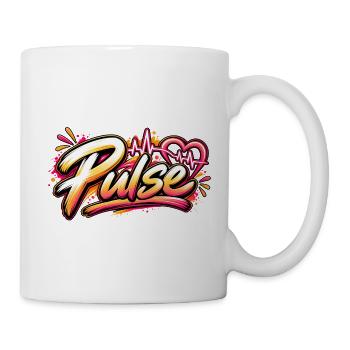 Pulse Graffiti Herz Neonschrift - Tasse - Weiß - Rechts