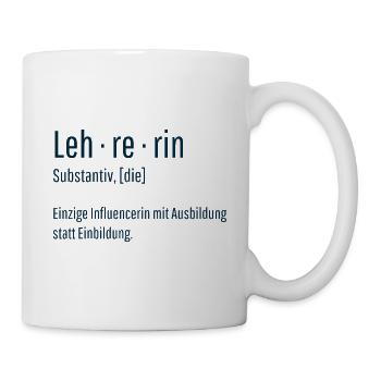 Lehrerin Substantiv Influencerin Schule Geschenk - Tasse - Weiß - Rechts